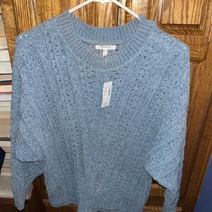 Maurices Sky Blue Cable Crewneck Sweater